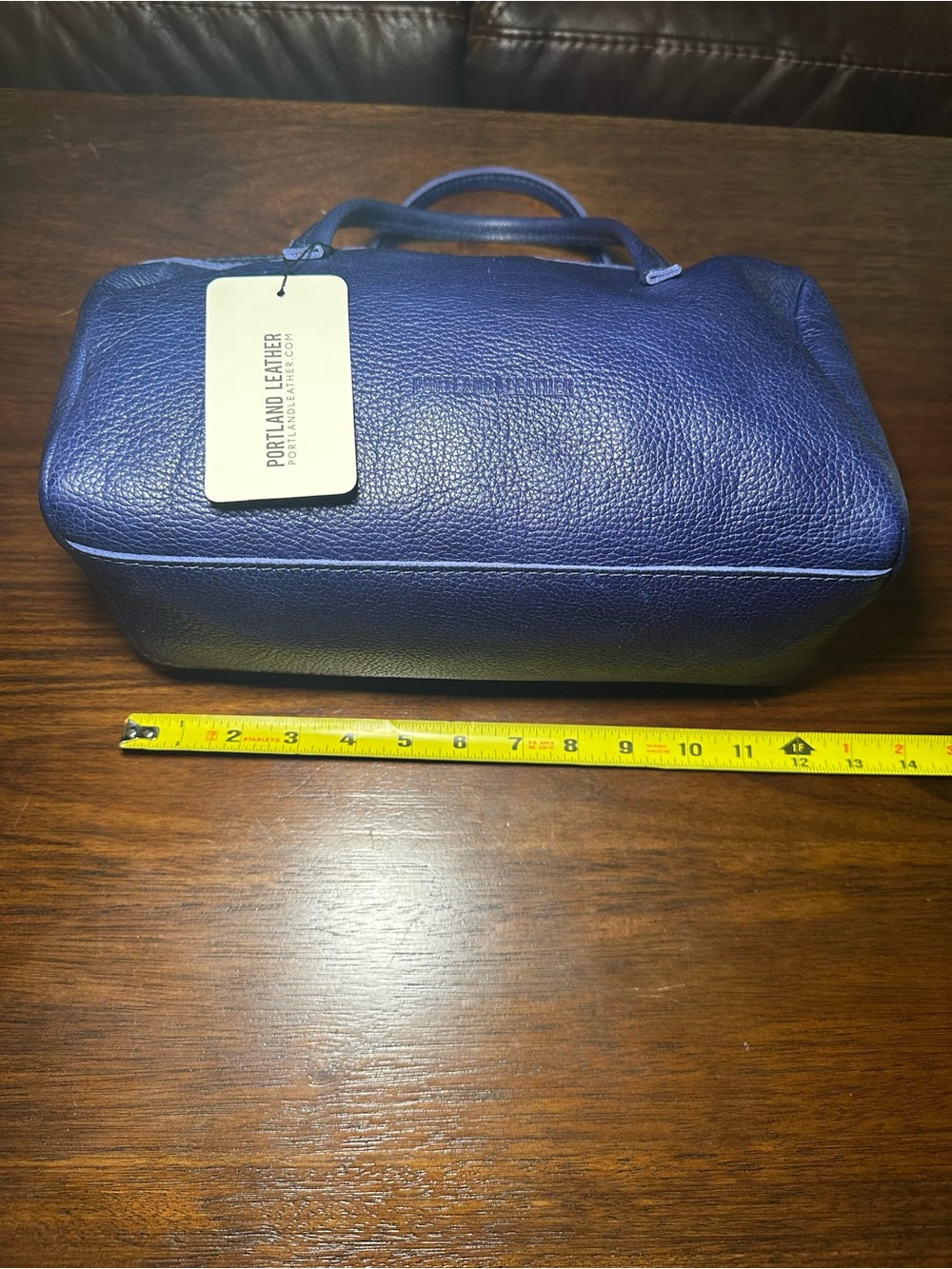 Portland Leather Sloan Doctor Bag “Oversized” Blue Pebbled Leather Satchel NWT - Picture 12 of 15